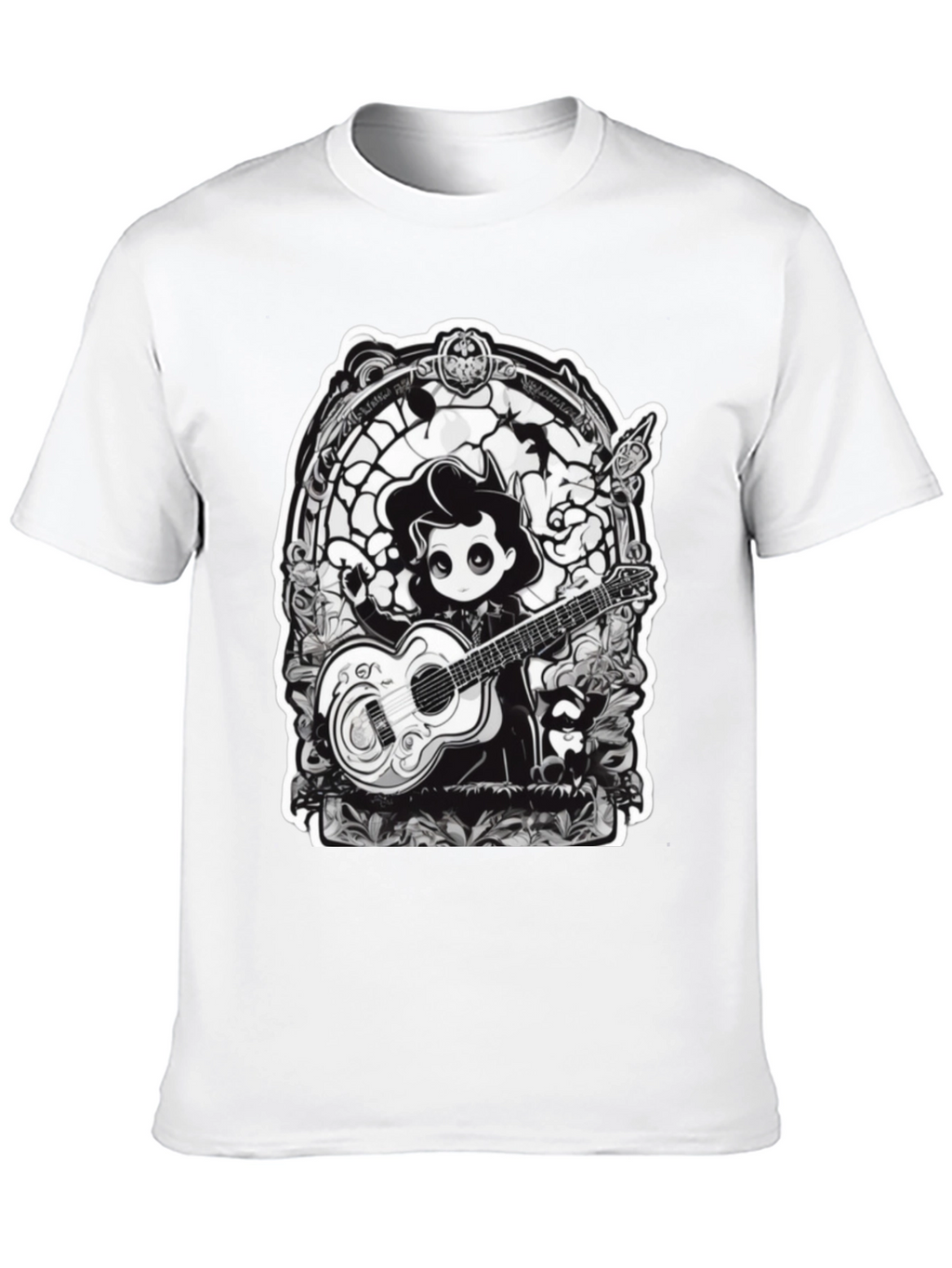 Gothic Musician Tee - Guitarist Graphic T-Shirt
