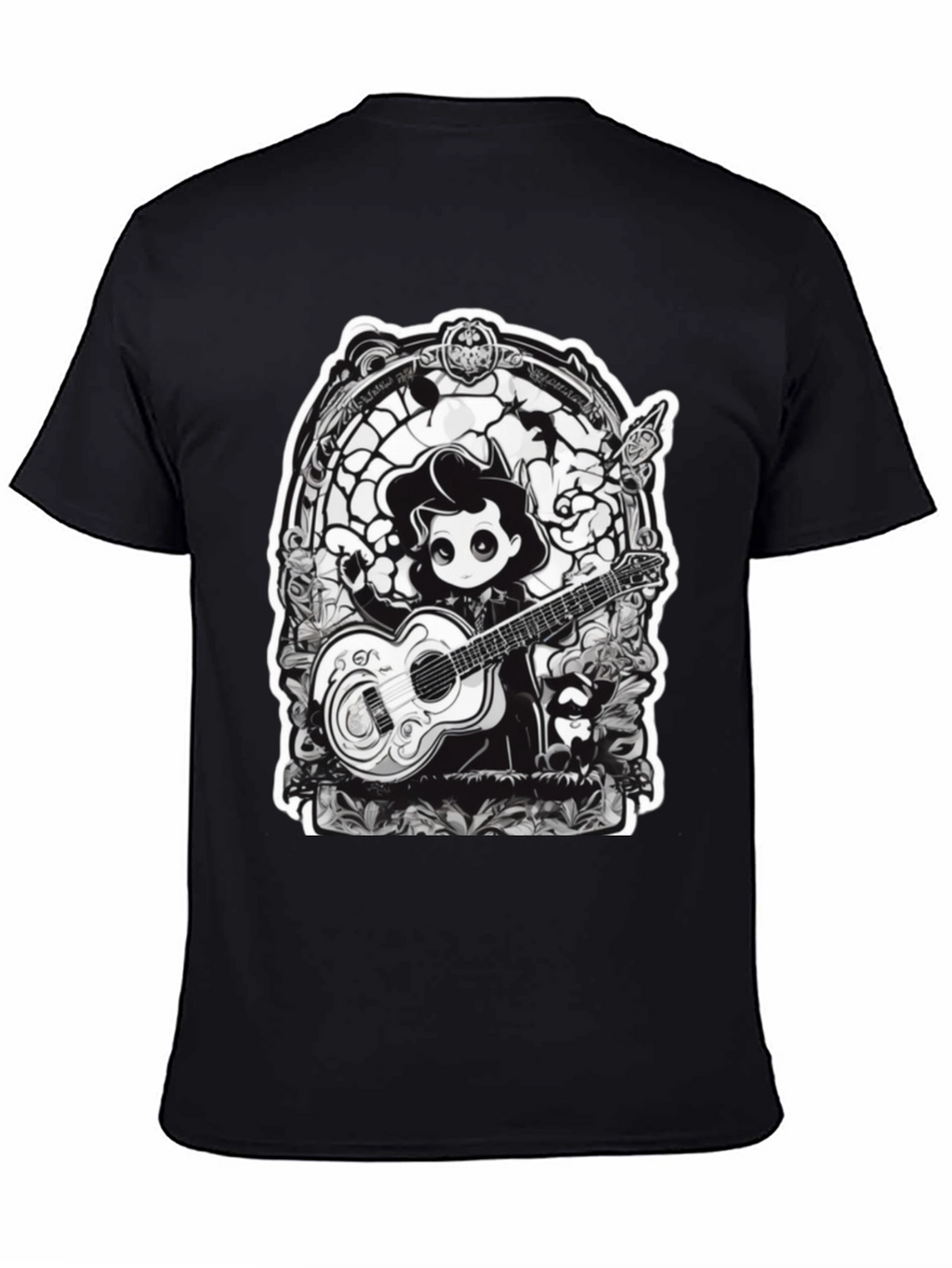 Gothic Musician Tee - Guitarist Graphic T-Shirt