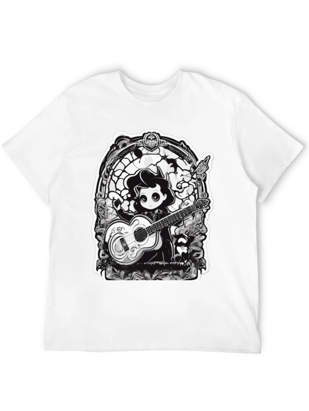 Gothic Musician Tee - Guitarist Graphic T-Shirt