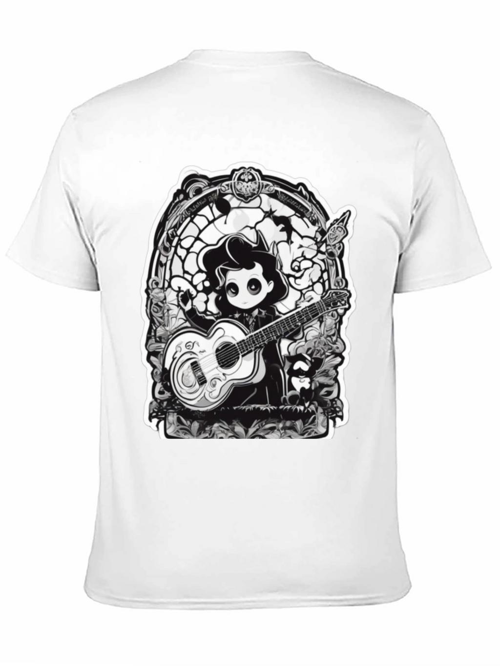 Gothic Musician Tee - Guitarist Graphic T-Shirt