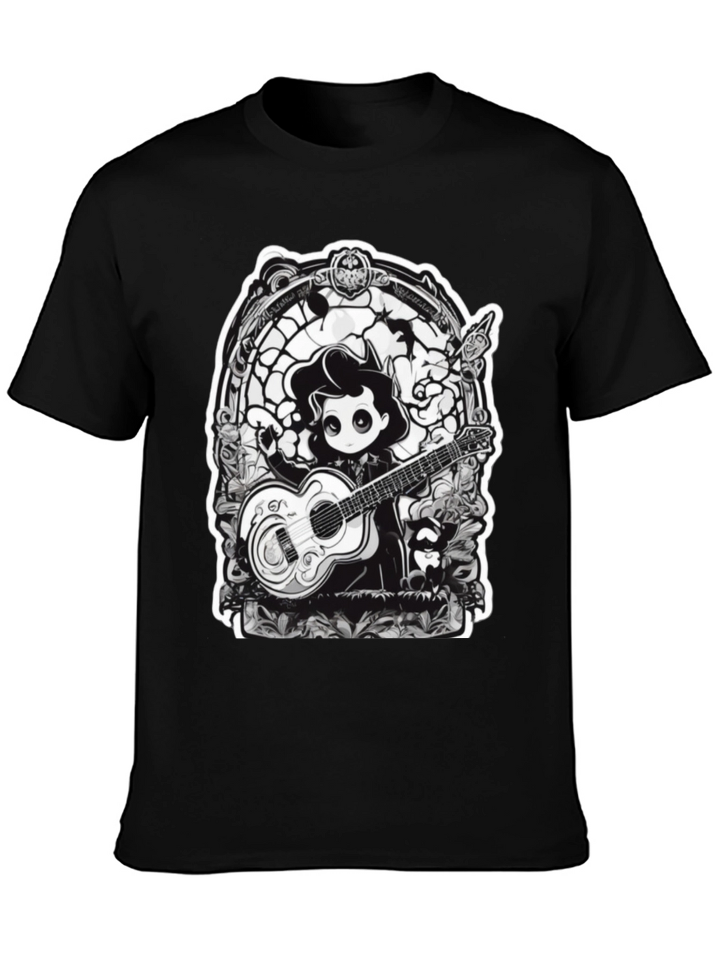 Gothic Musician Tee - Guitarist Graphic T-Shirt