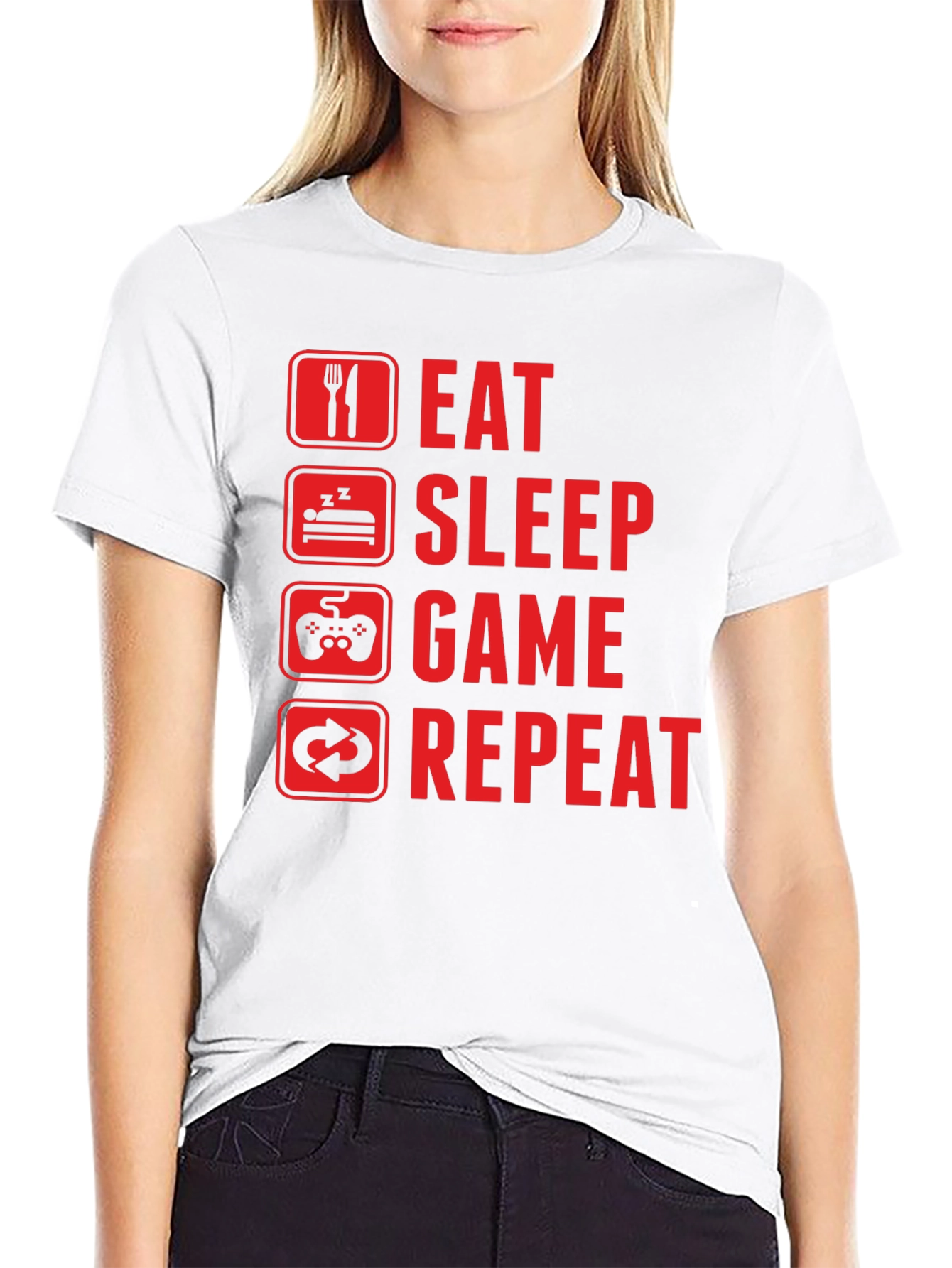 Eat Sleep Game Repeat Graphic Tee - Gamers Must-Have