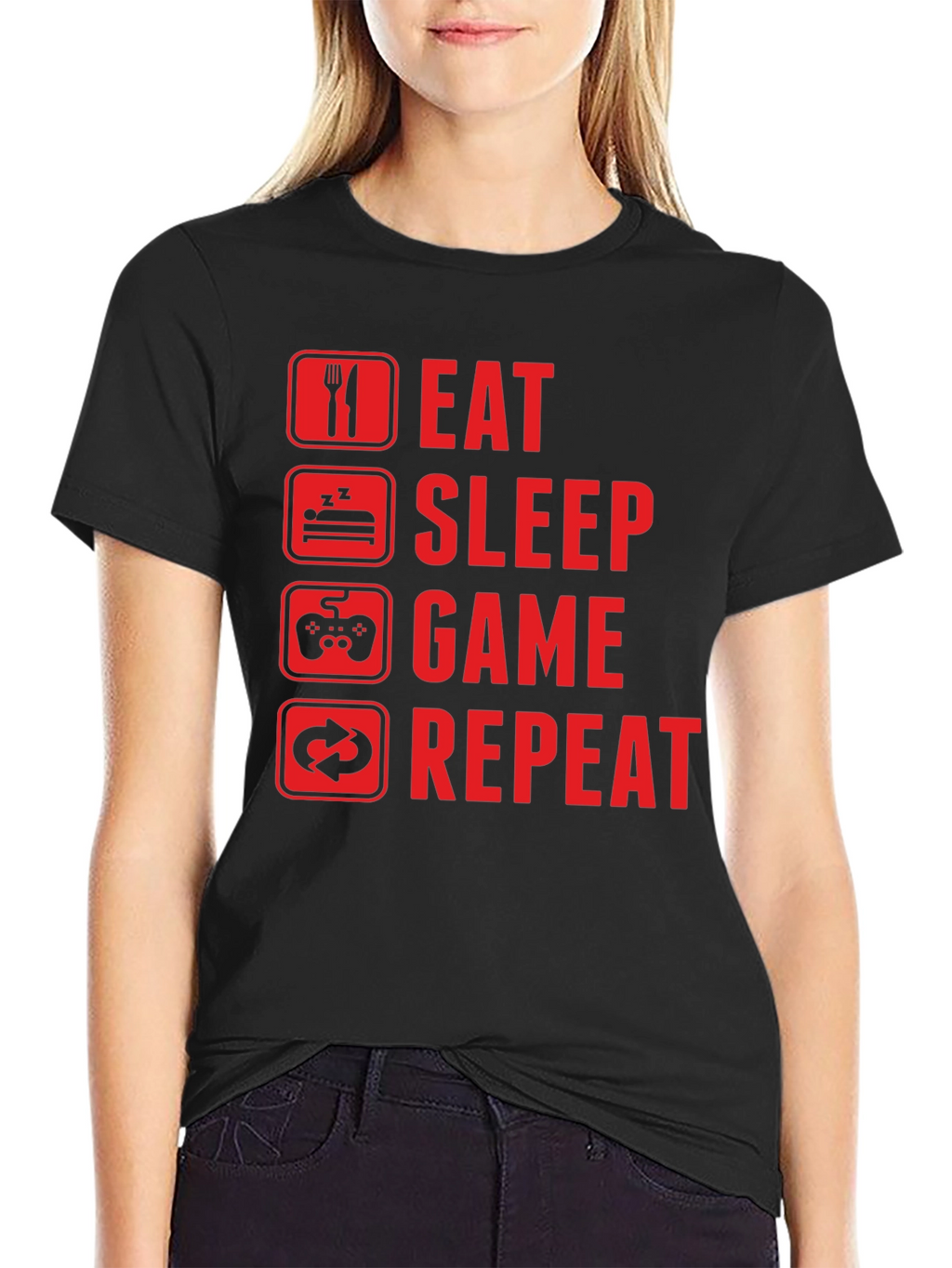 Eat Sleep Game Repeat Graphic Tee - Gamers Must-Have