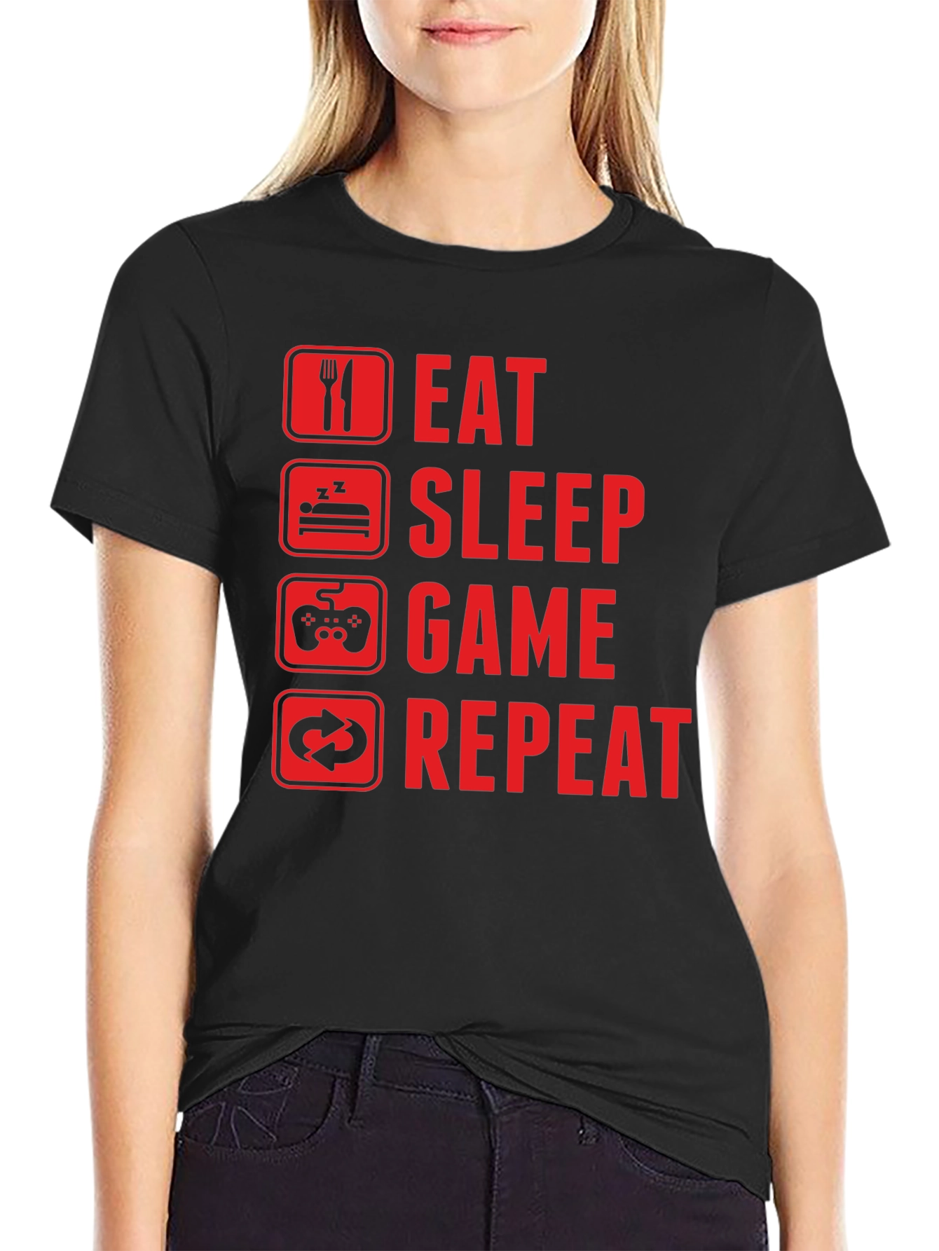Eat Sleep Game Repeat Graphic Tee - Gamers Must-Have