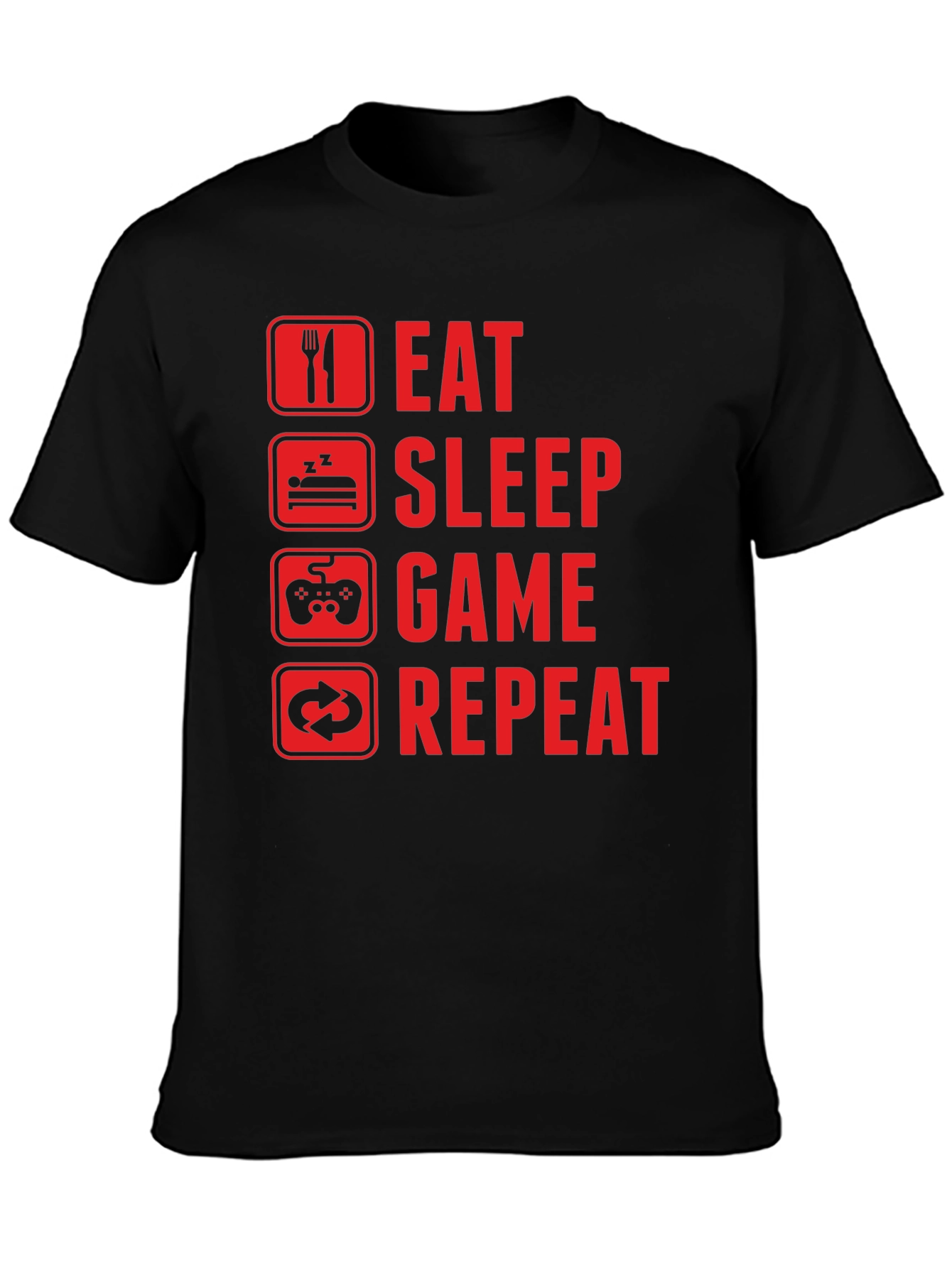 Eat Sleep Game Repeat Graphic Tee - Gamers Must-Have