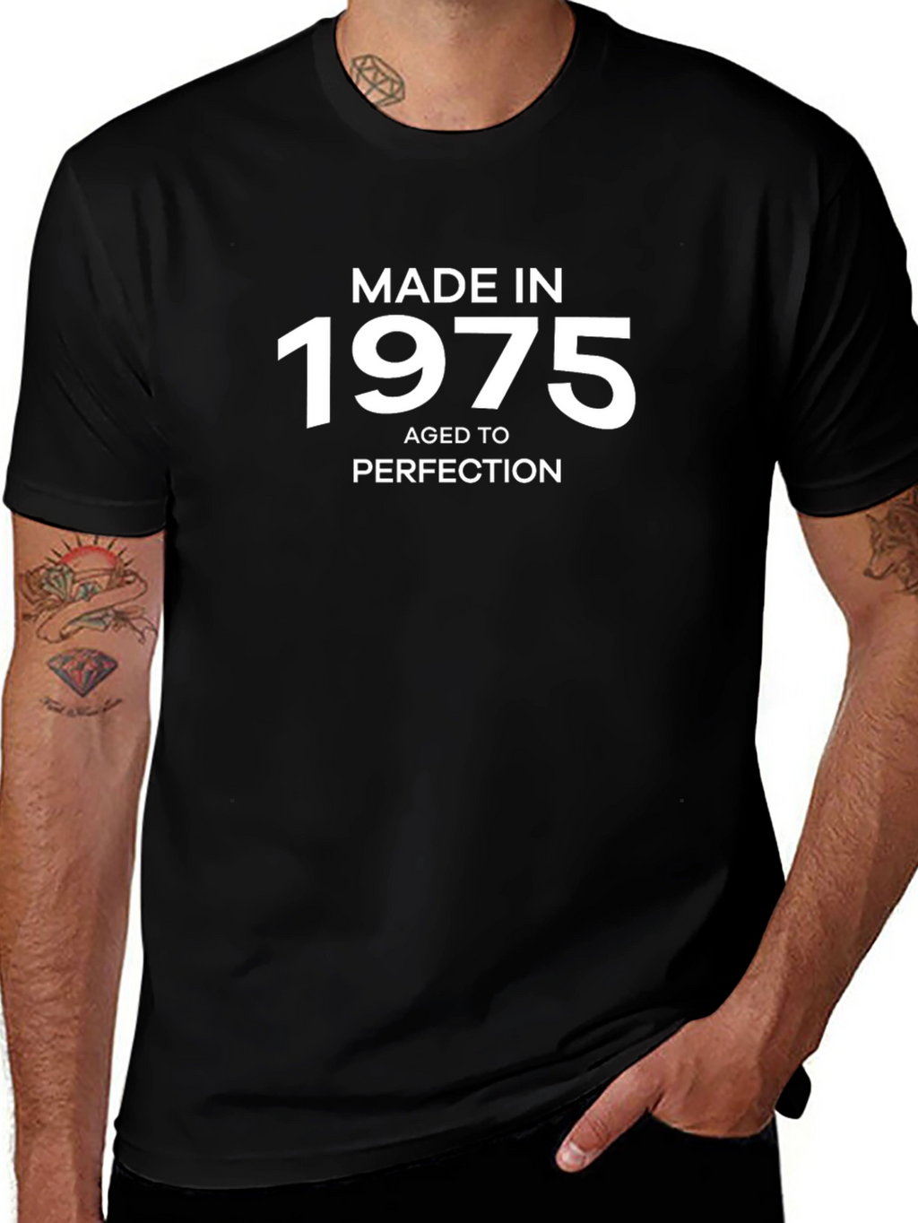 Made In 1975 Aged To Perfection Black T-Shirt