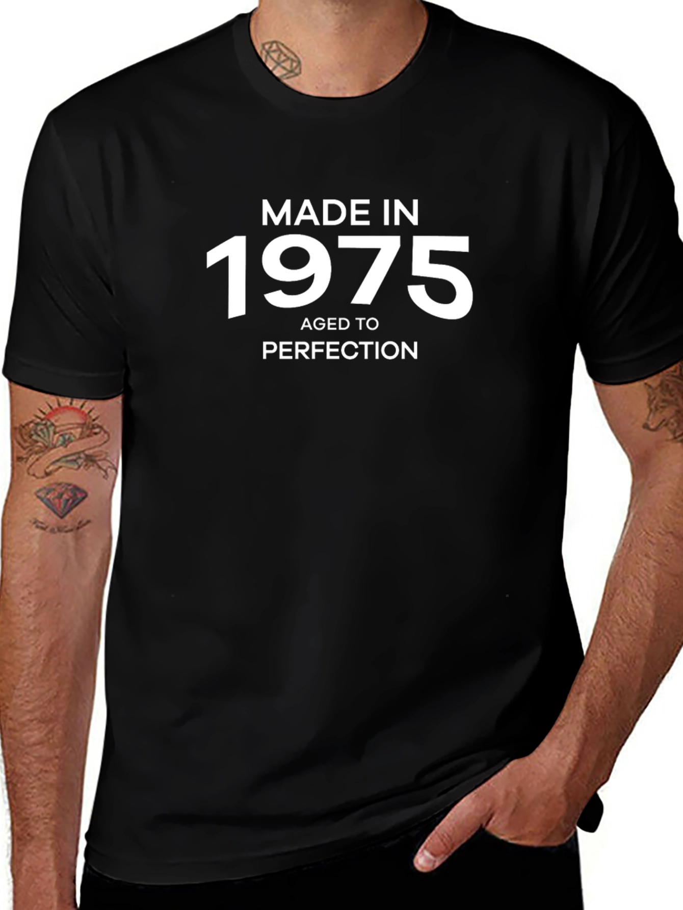 Made In 1975 Aged To Perfection Black T-Shirt
