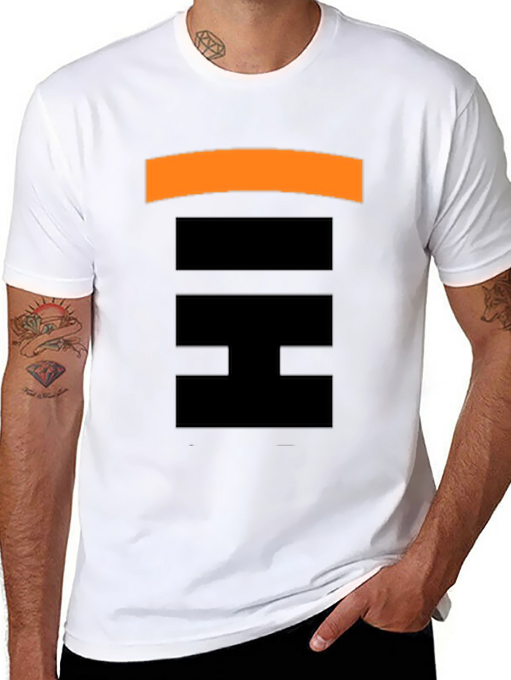 Abstract Pattern Black T-Shirt for Men