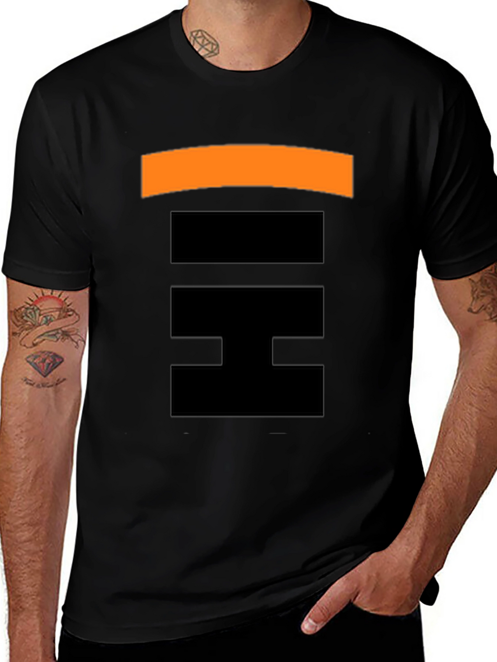 Abstract Pattern Black T-Shirt for Men