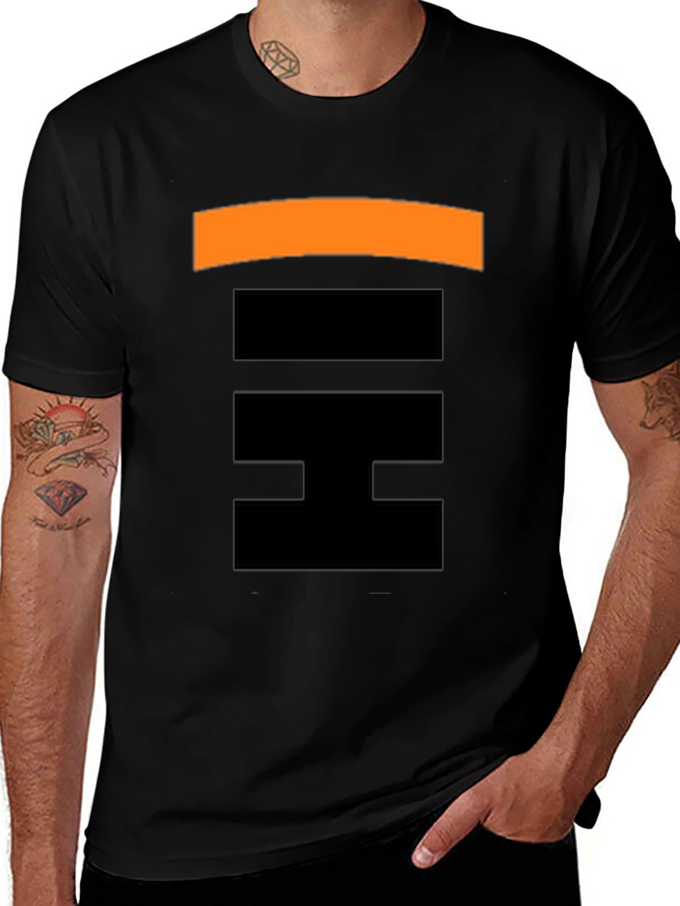 Abstract Pattern Black T-Shirt for Men