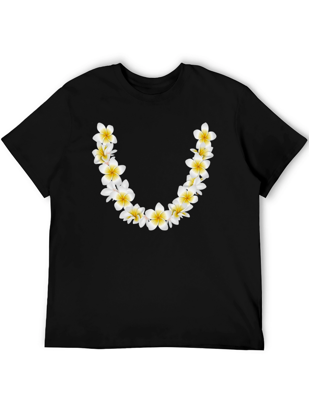 Floral Lei Graphic Black T-Shirt