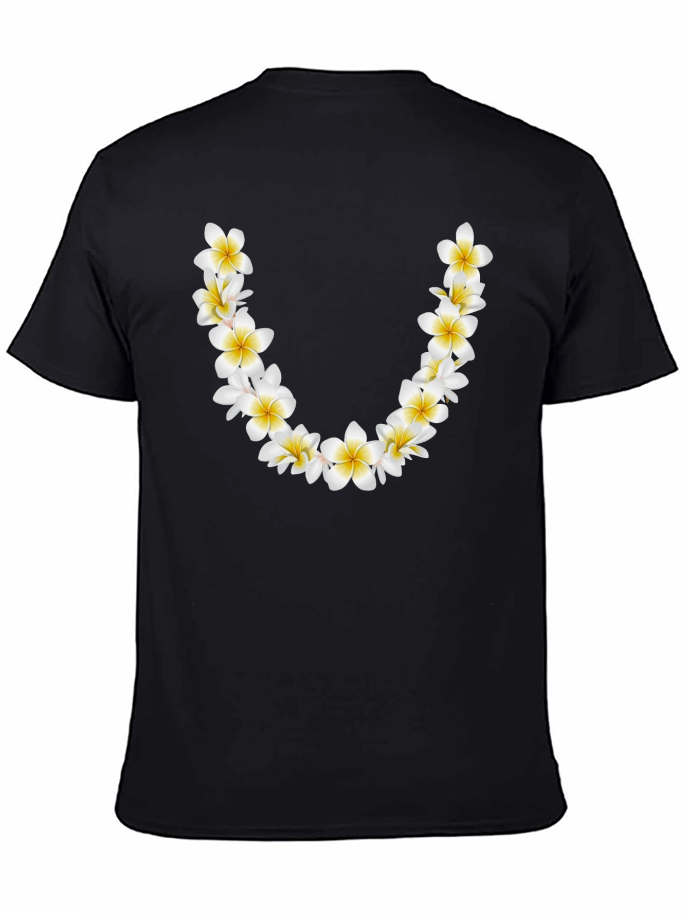 Floral Lei Graphic Black T-Shirt