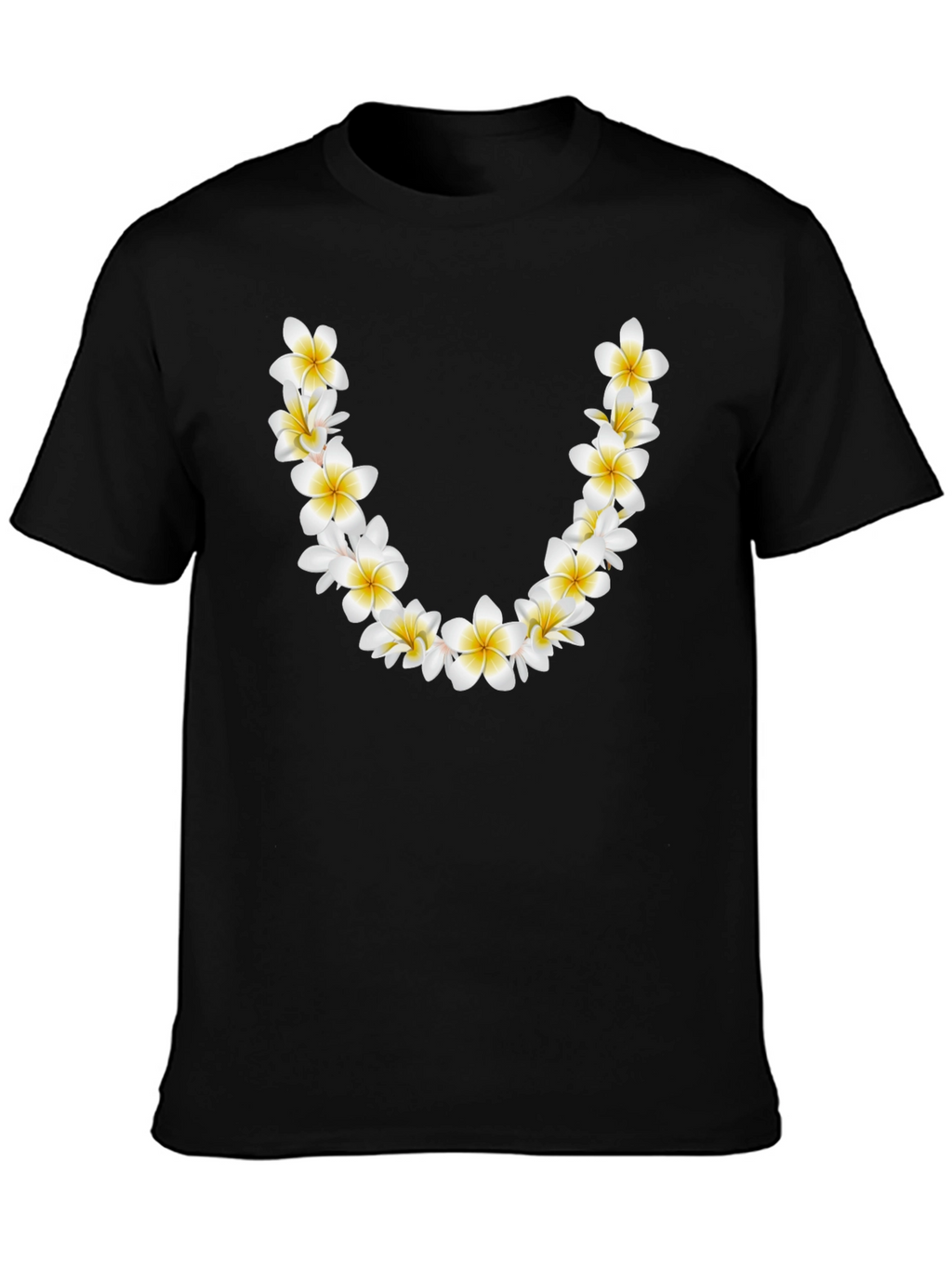 Floral Lei Graphic Black T-Shirt