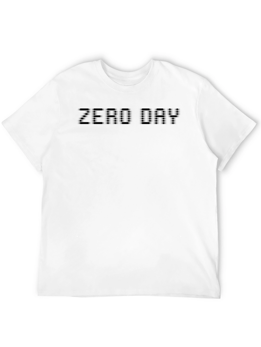 Zero Day Pixel Text Graphic Black T-Shirt