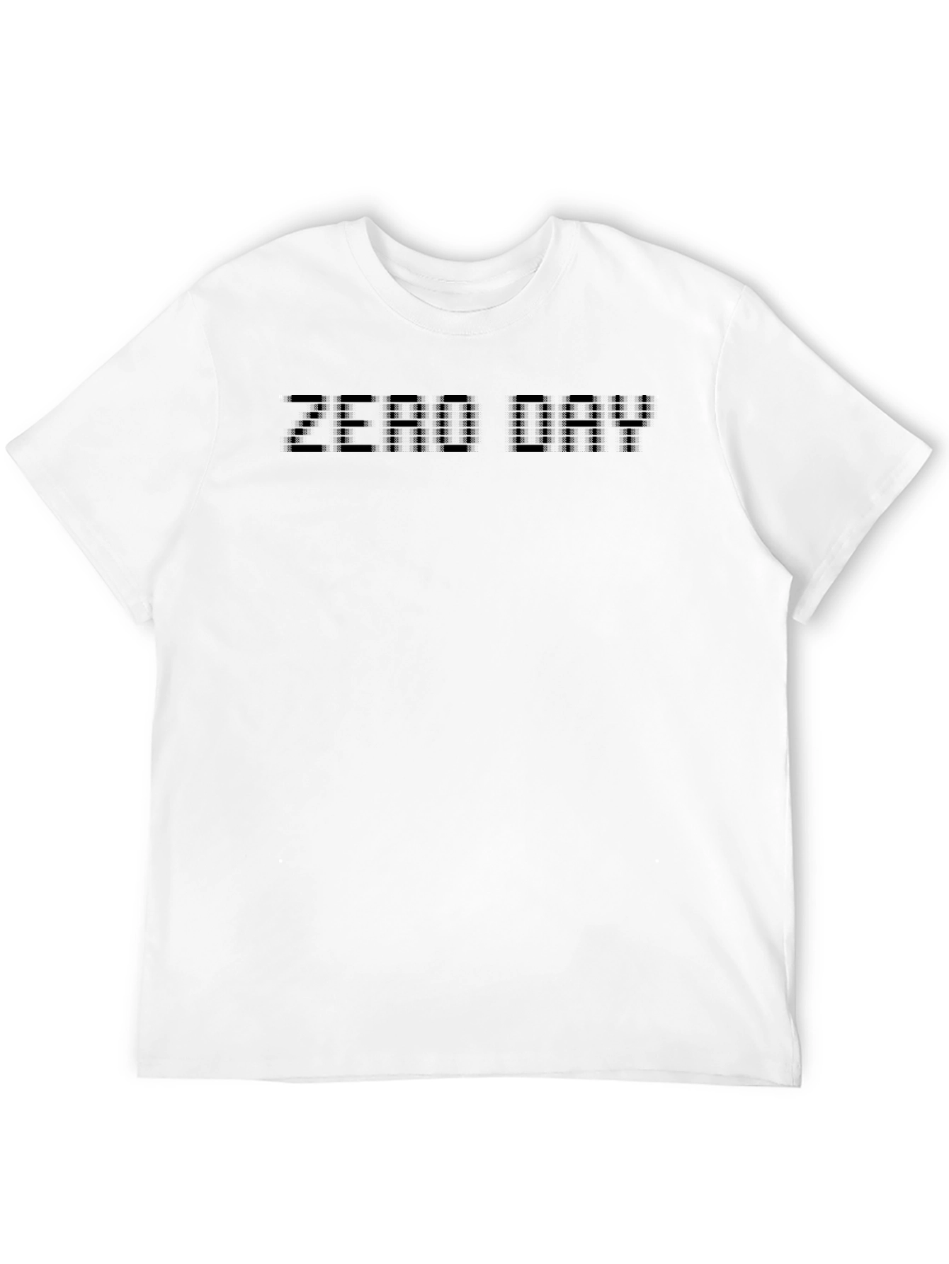 Zero Day Pixel Text Graphic Black T-Shirt