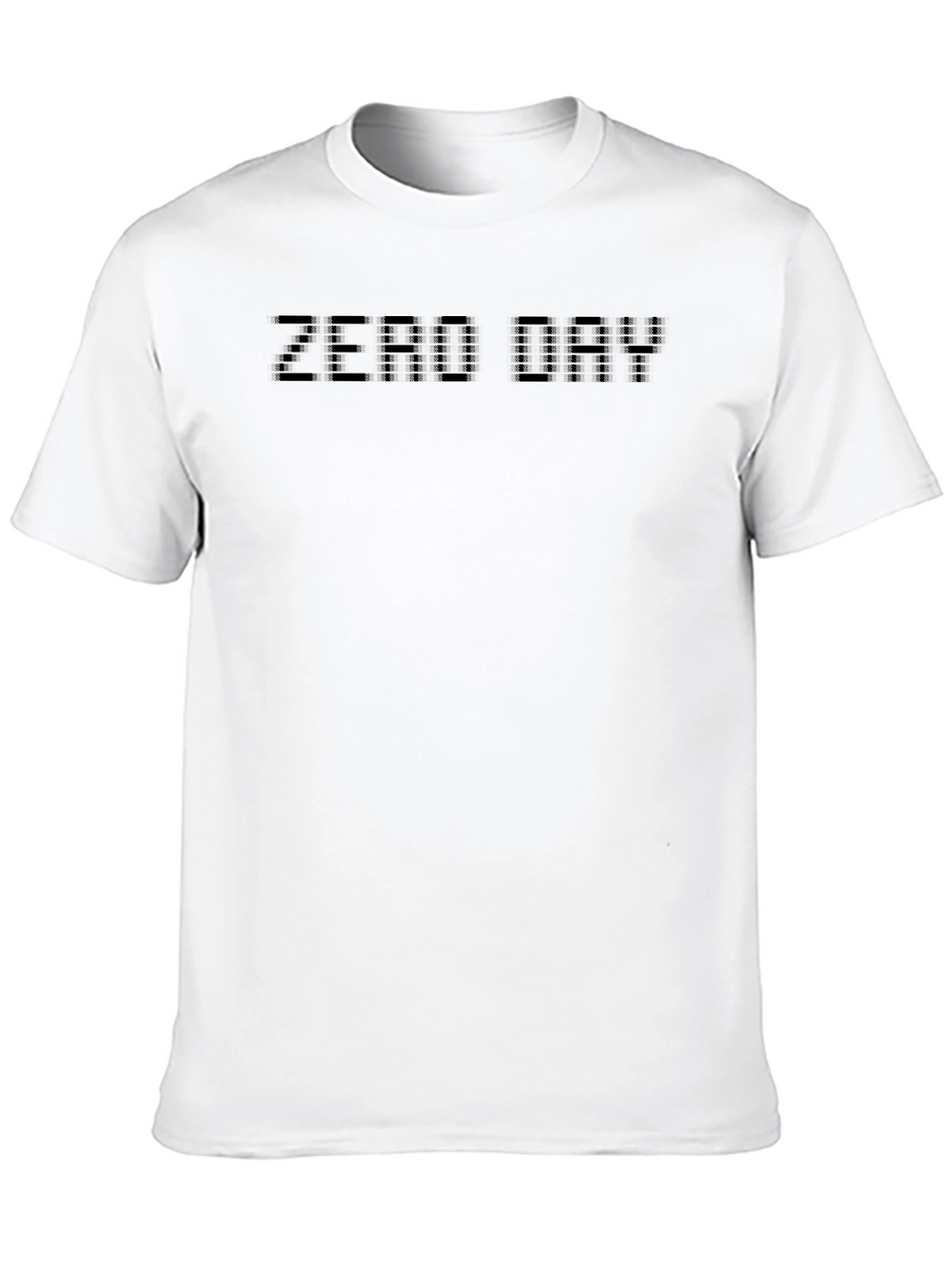 Zero Day Pixel Text Graphic Black T-Shirt