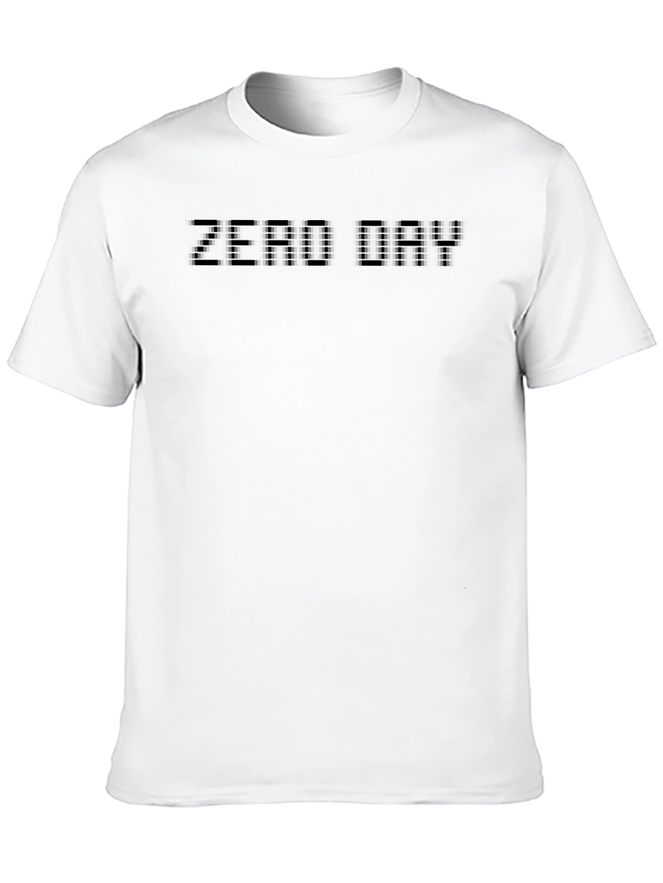 Zero Day Pixel Text Graphic Black T-Shirt