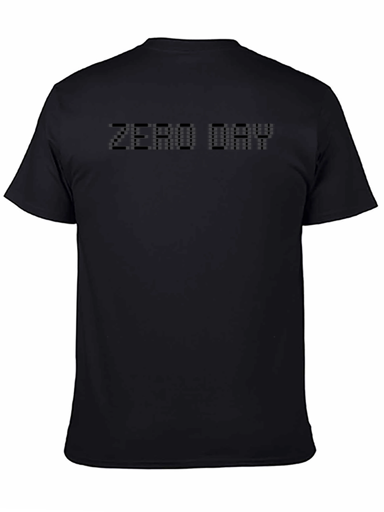 Zero Day Pixel Text Graphic Black T-Shirt