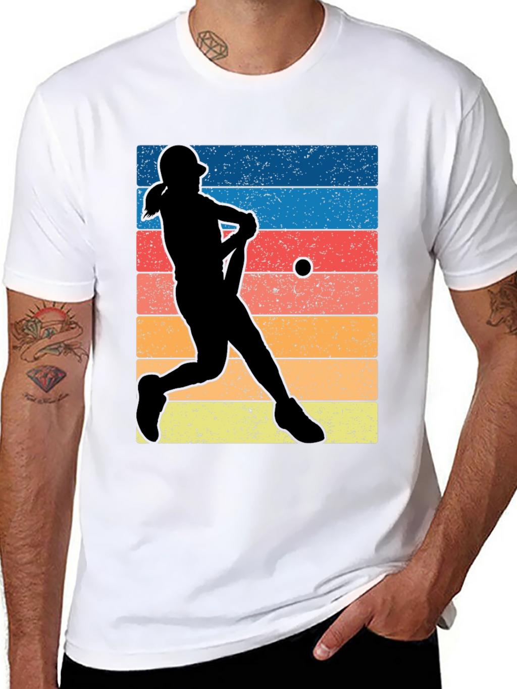 Retro Baseball Player Graphic Tee