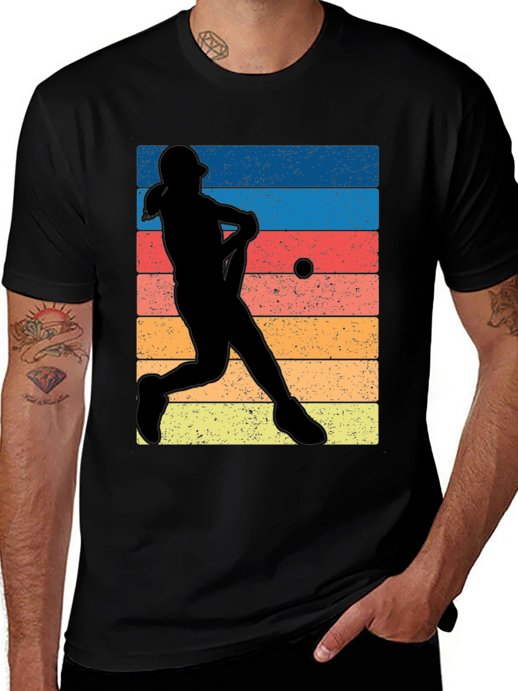 Retro Baseball Player Graphic Tee