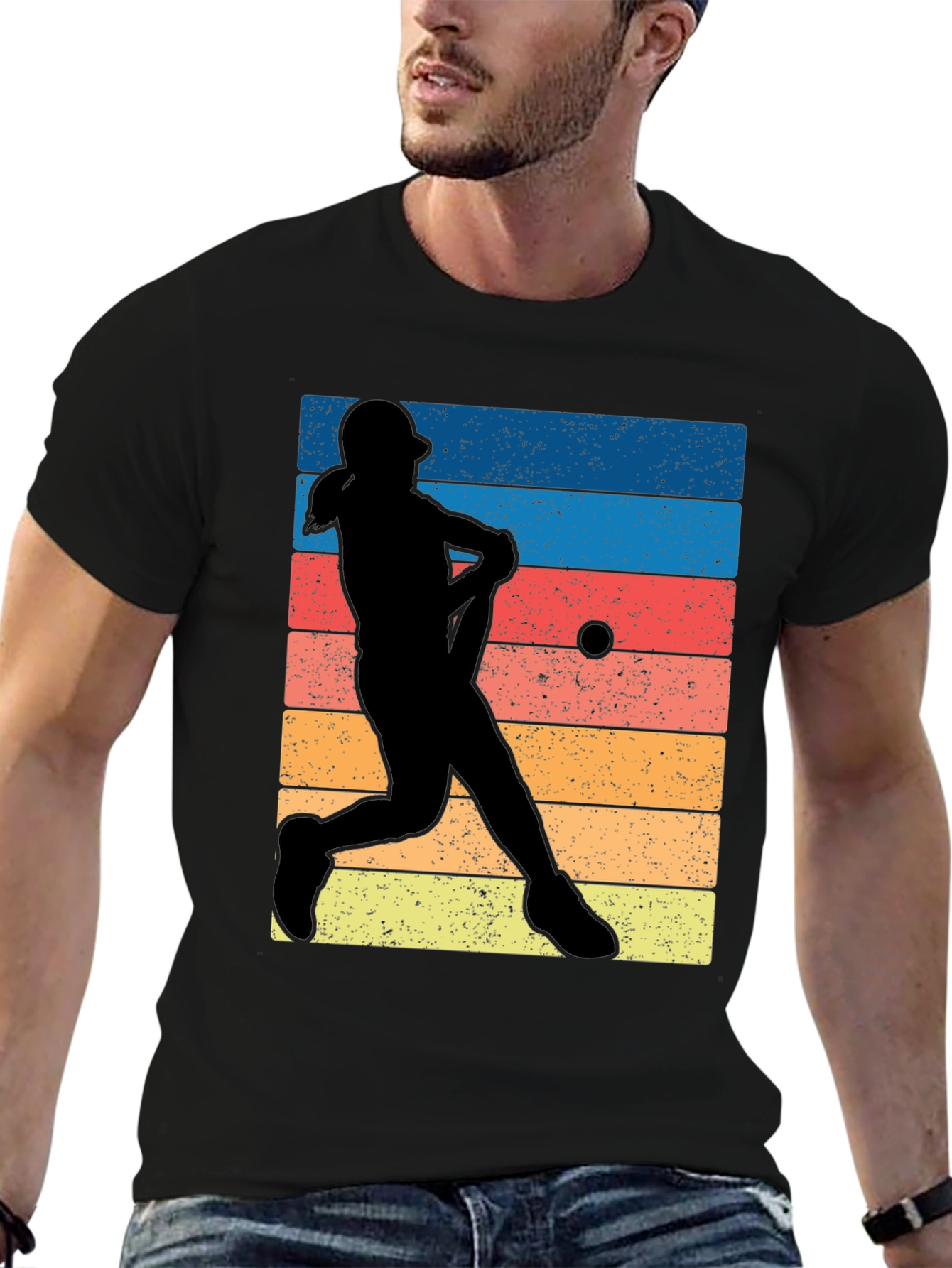 Retro Baseball Player Graphic Tee