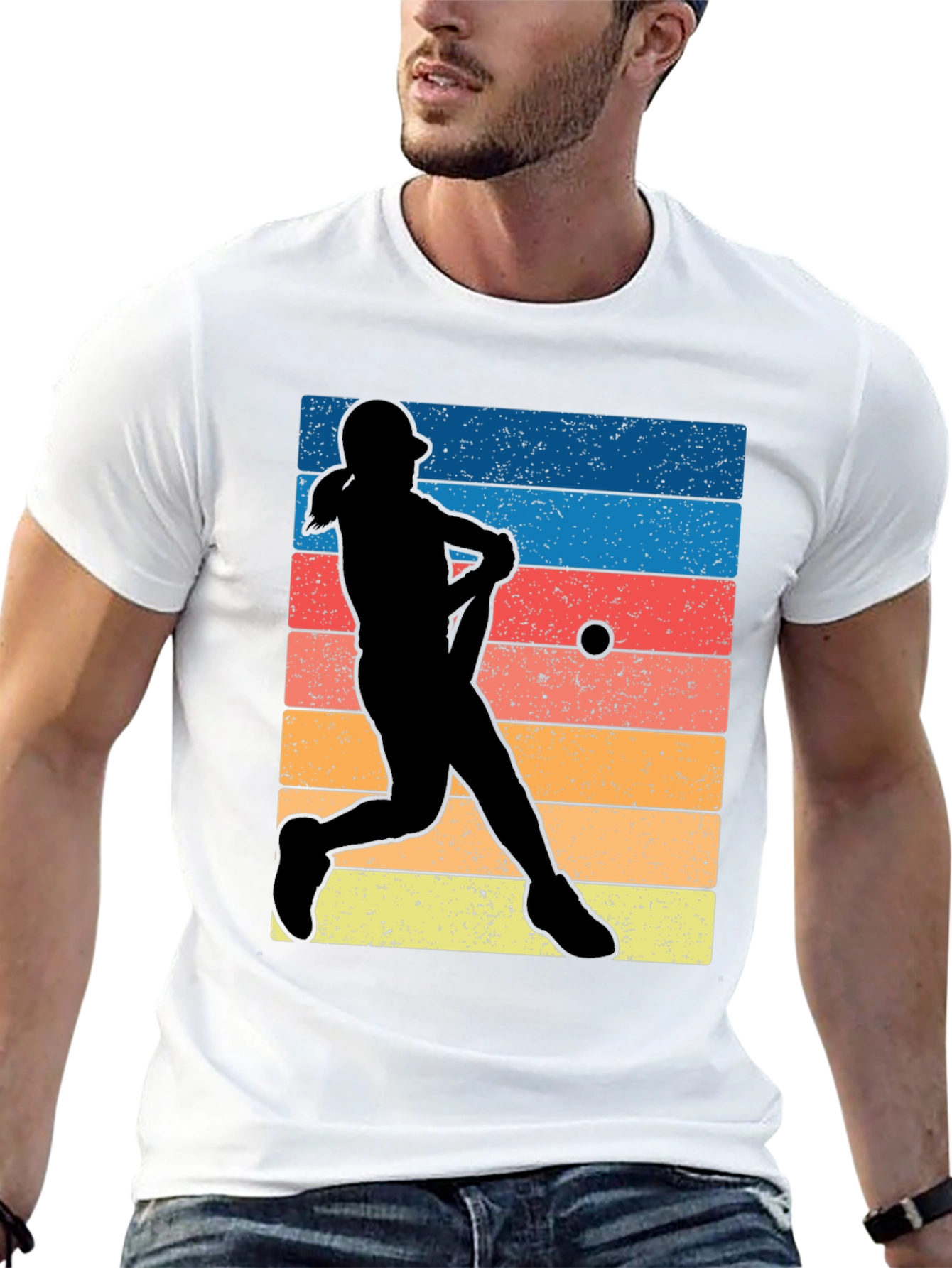 Retro Baseball Player Graphic Tee