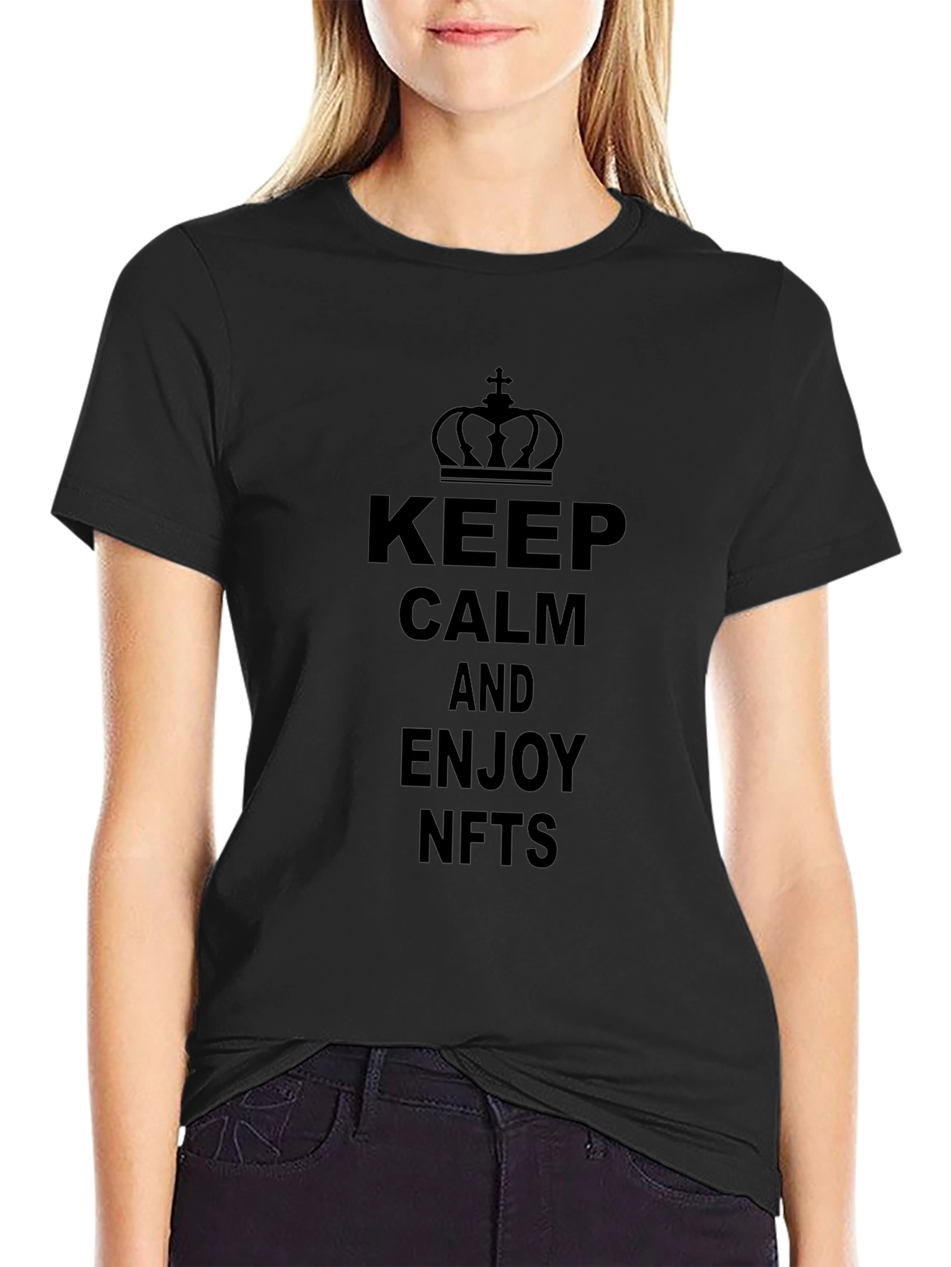Keep Calm and Enjoy NFTs Black T-Shirt