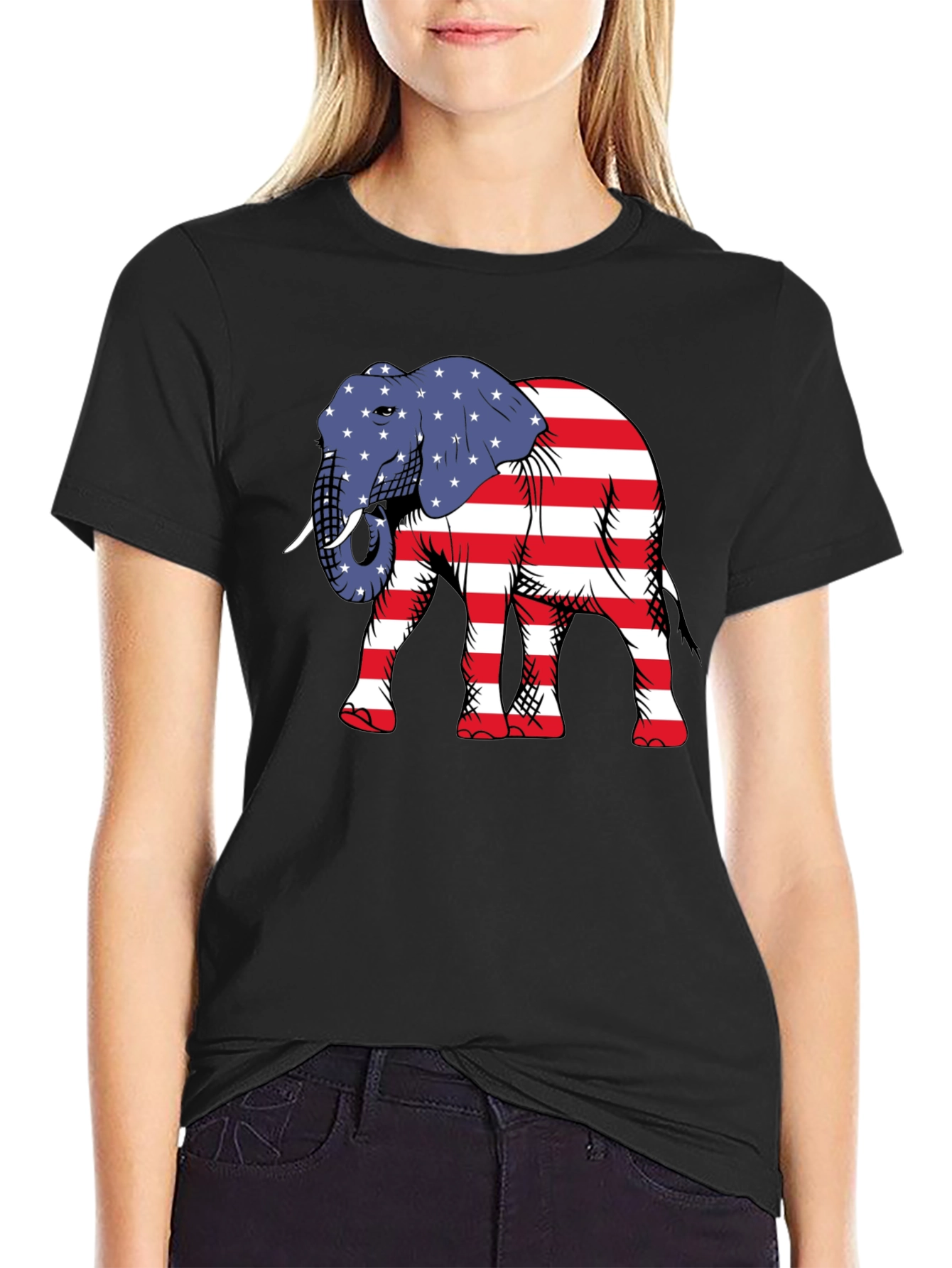 Patriotic Elephant Graphic Tee