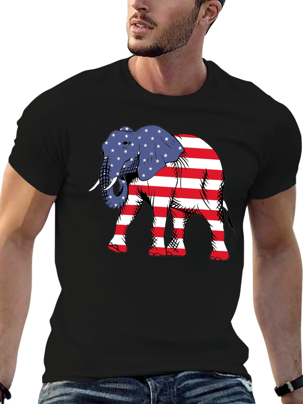 Patriotic Elephant Graphic Tee