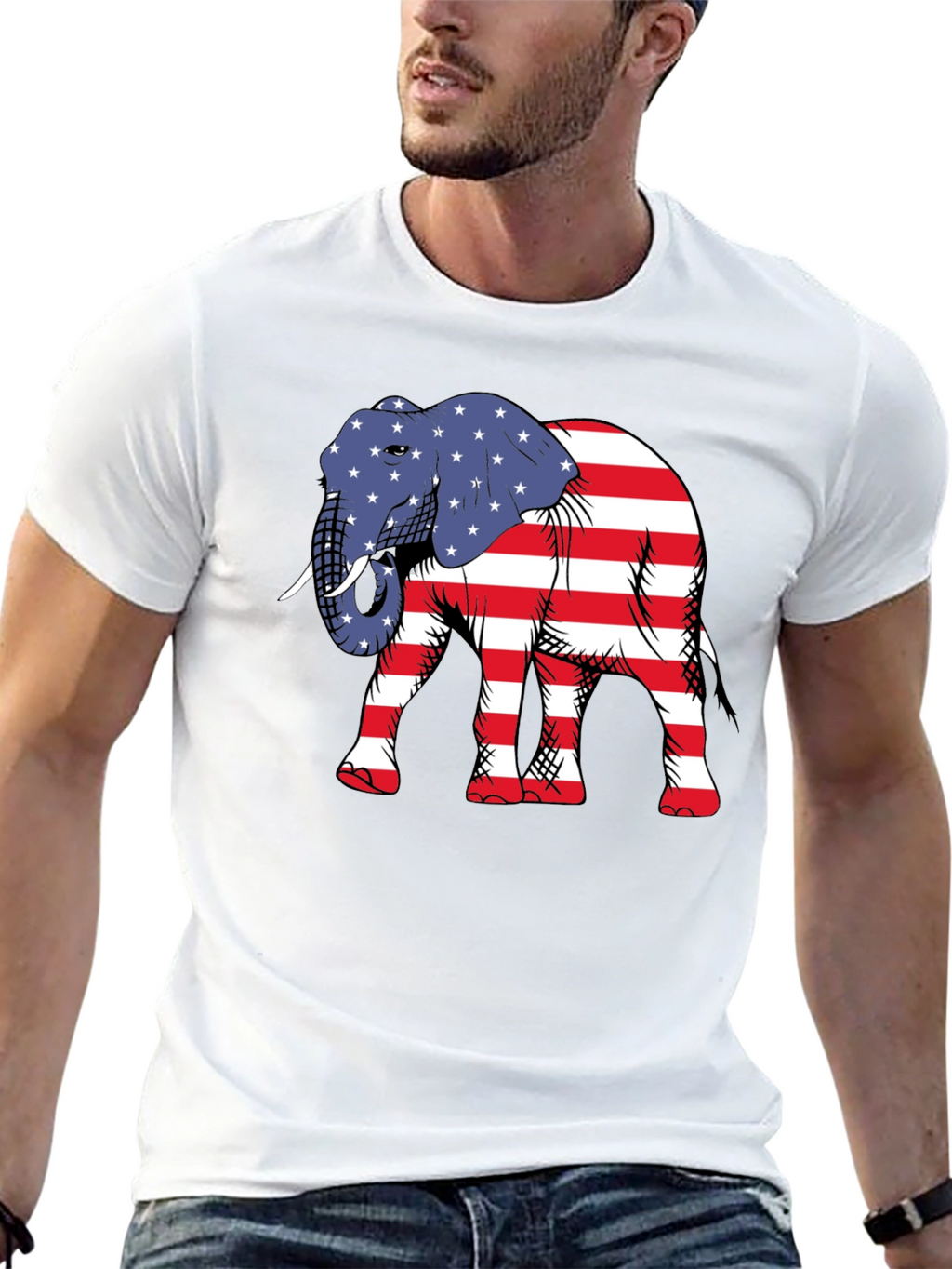 Patriotic Elephant Graphic Tee
