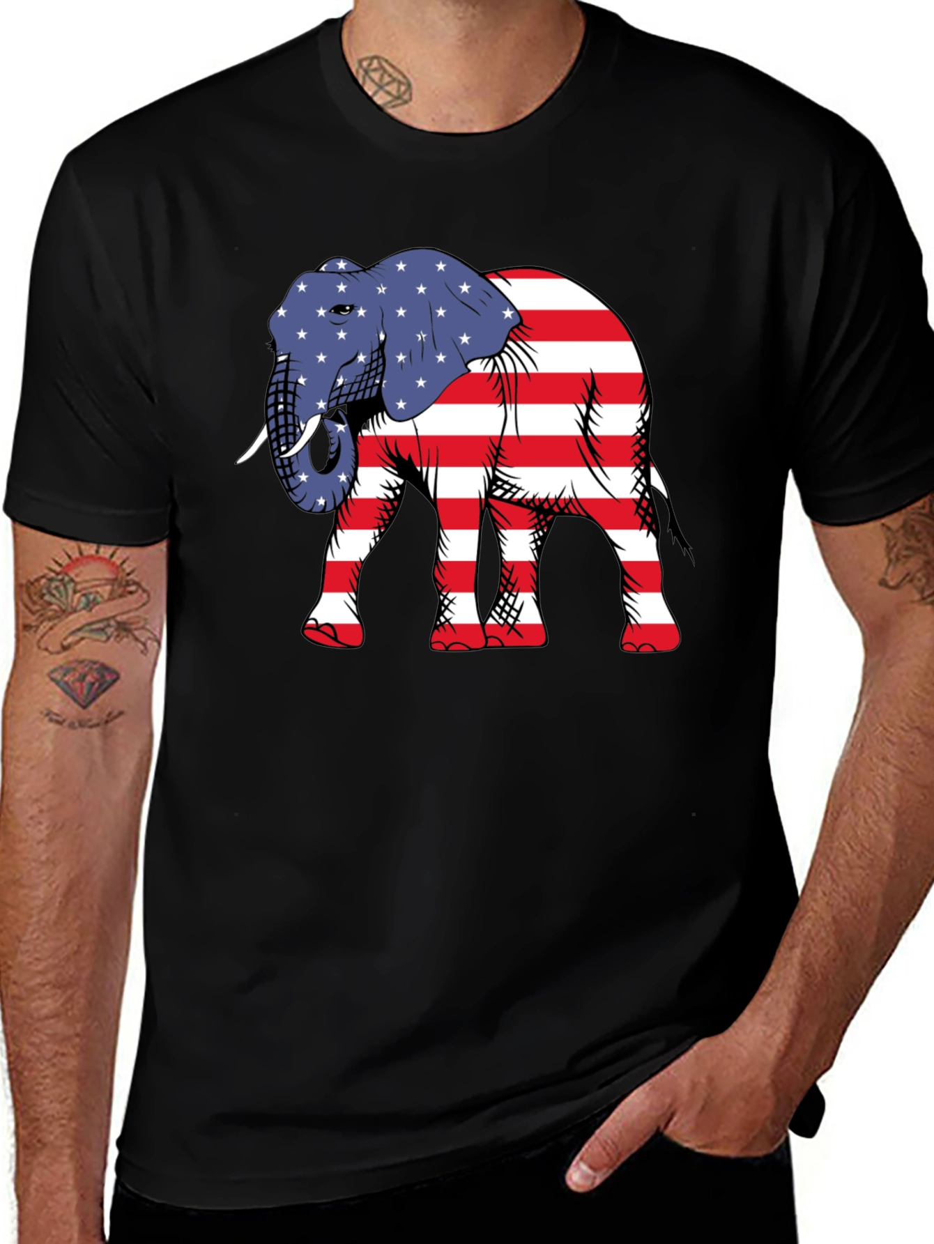 Patriotic Elephant Graphic Tee