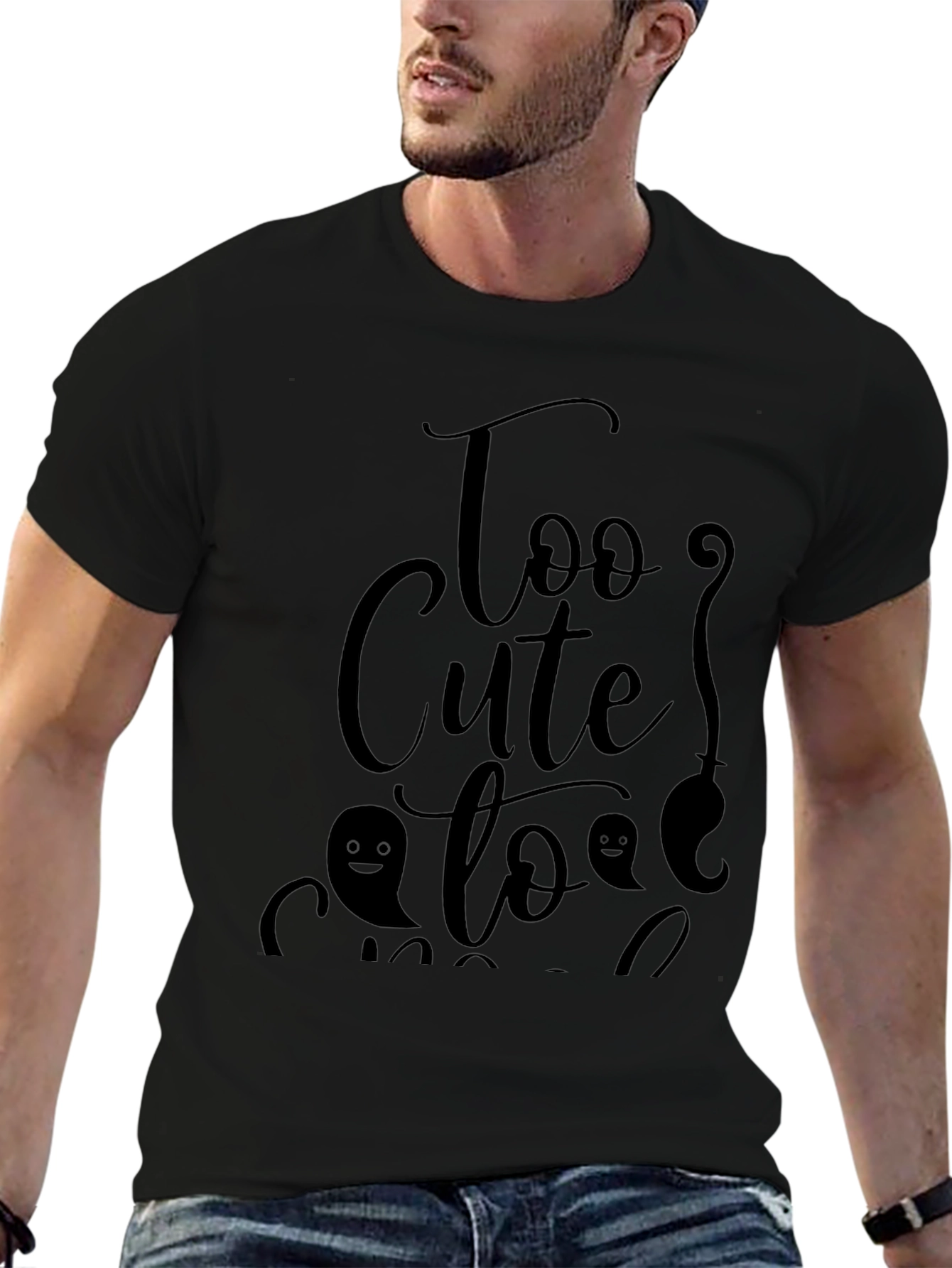 Too Cute to Spook Black Graphic Tee