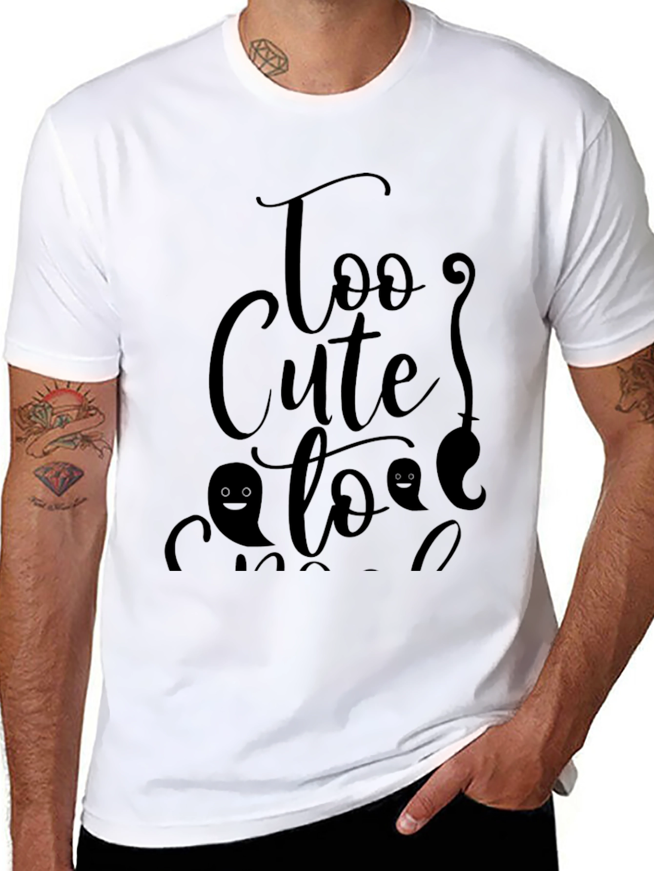 Too Cute to Spook Black Graphic Tee