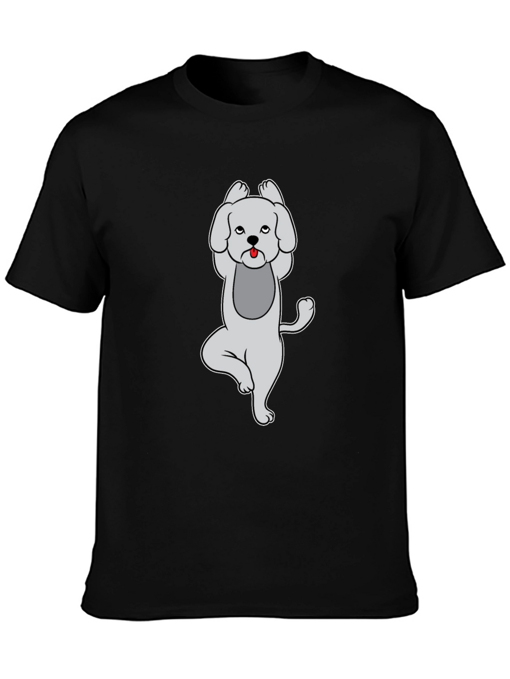 Yoga Dog Graphic T-Shirt - Black Casual Tee