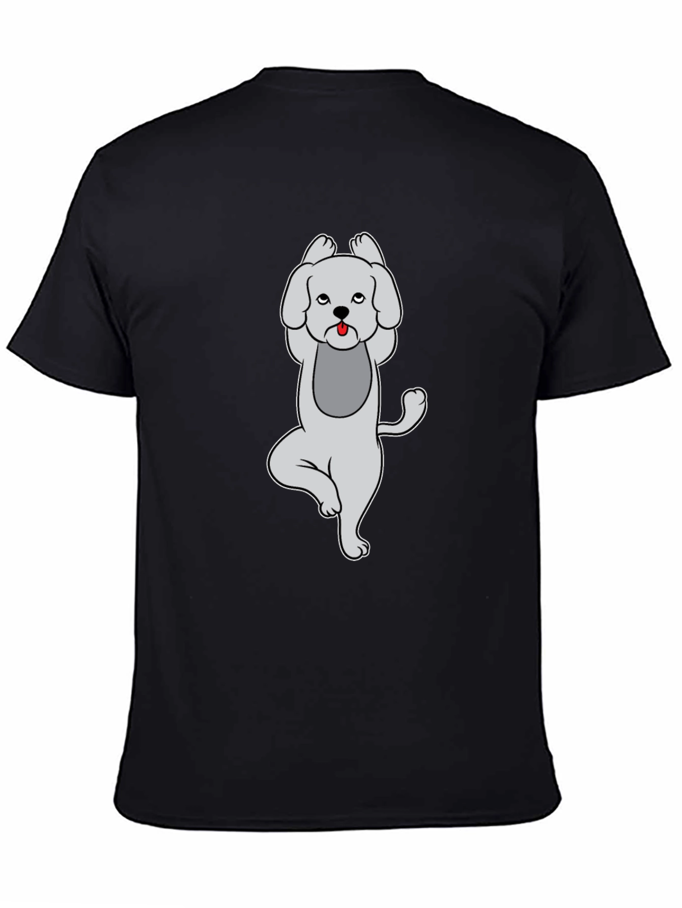 Yoga Dog Graphic T-Shirt - Black Casual Tee