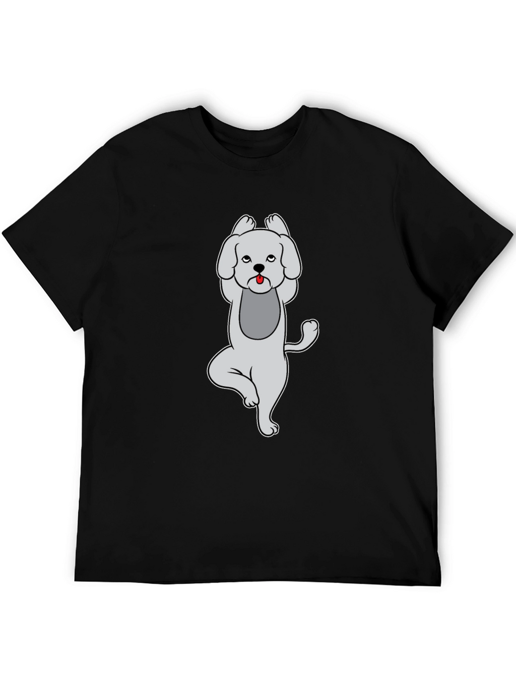 Yoga Dog Graphic T-Shirt - Black Casual Tee