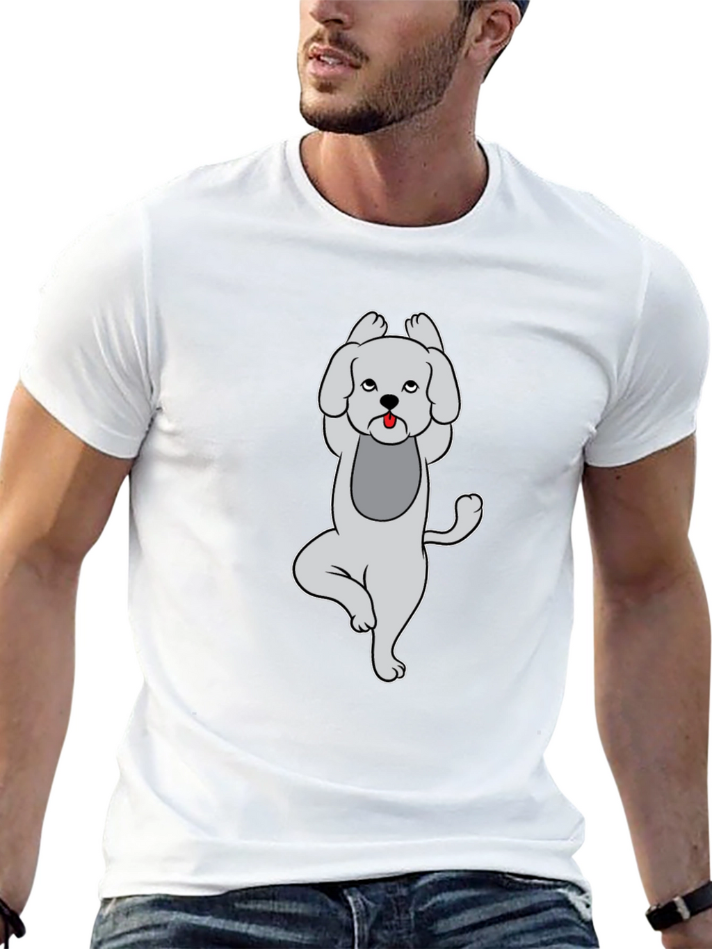 Yoga Dog Graphic T-Shirt - Black Casual Tee