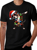 Dabbing Dog Christmas Lights T-Shirt