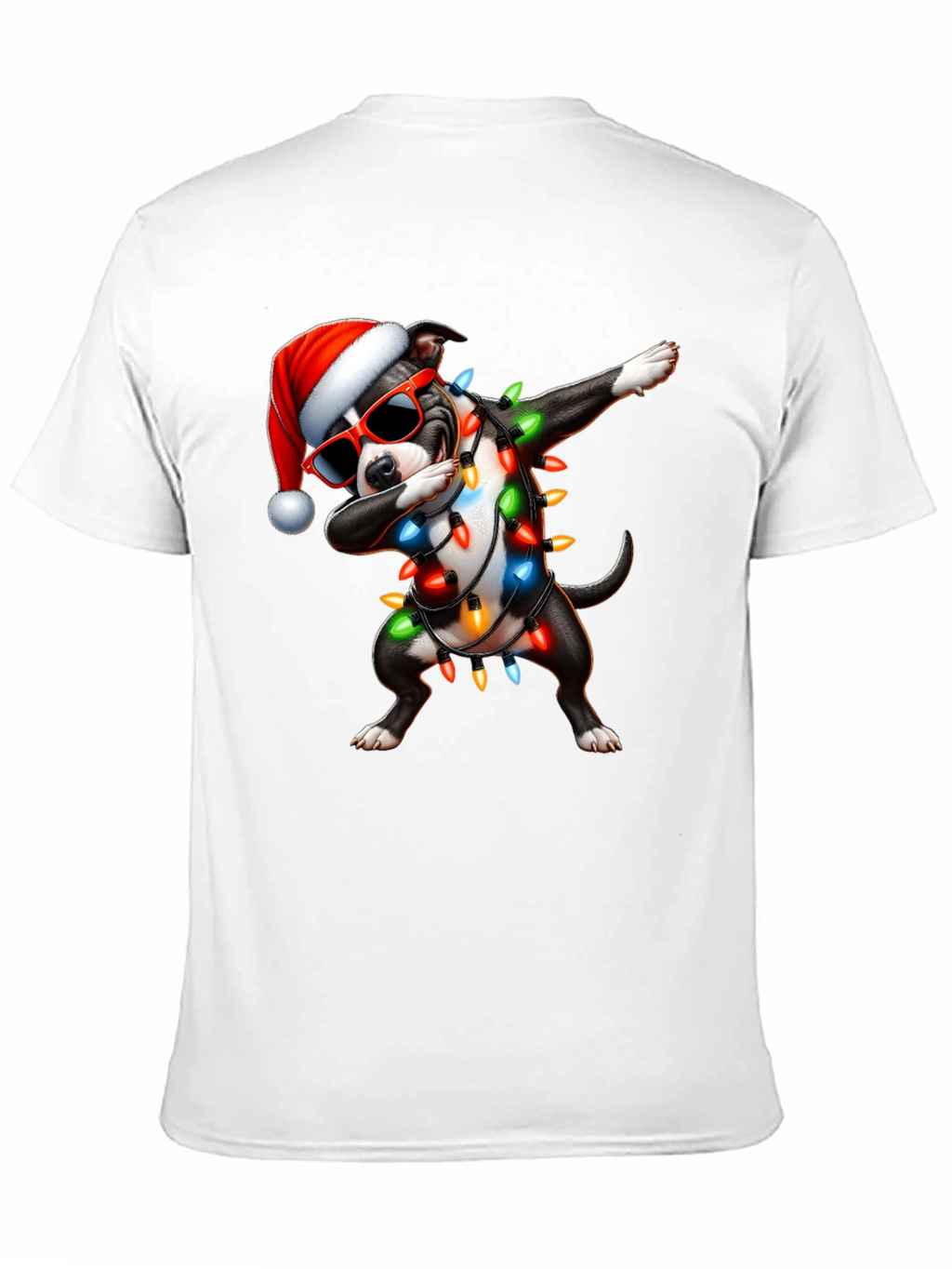Dabbing Dog Christmas Lights T-Shirt