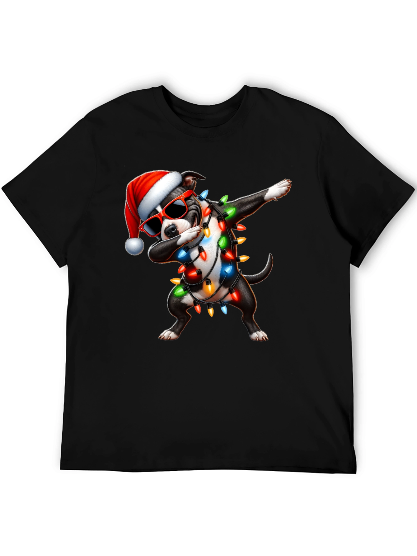 Dabbing Dog Christmas Lights T-Shirt