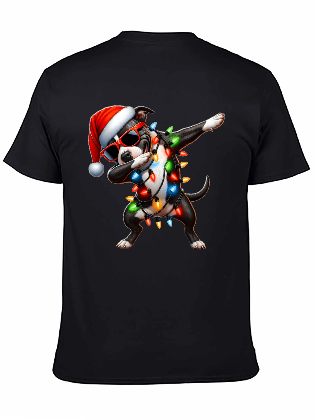 Dabbing Dog Christmas Lights T-Shirt