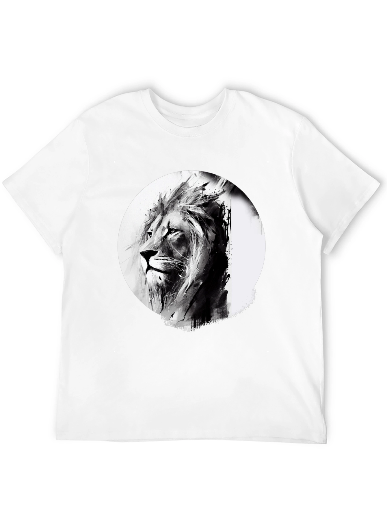 Lion Graphic Print Black T-Shirt