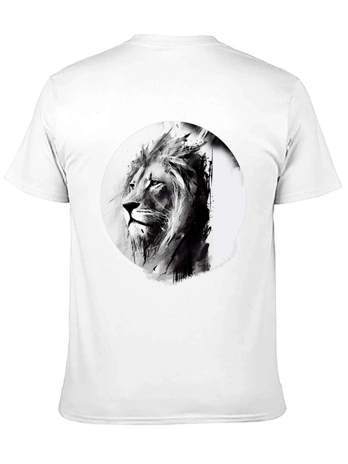 Lion Graphic Print Black T-Shirt
