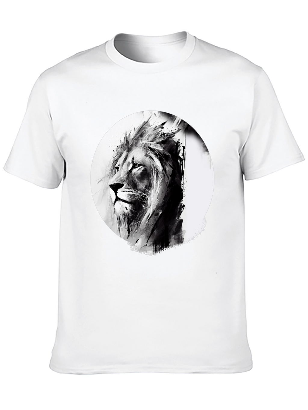 Lion Graphic Print Black T-Shirt