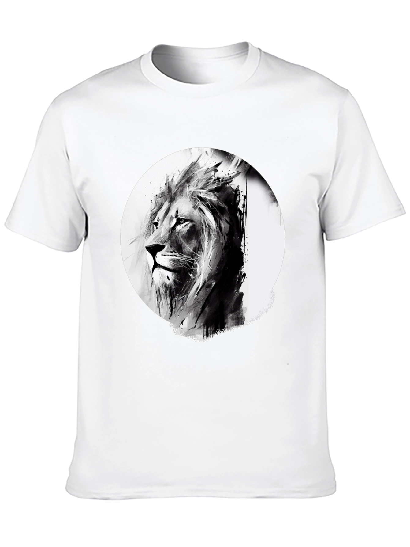 Lion Graphic Print Black T-Shirt