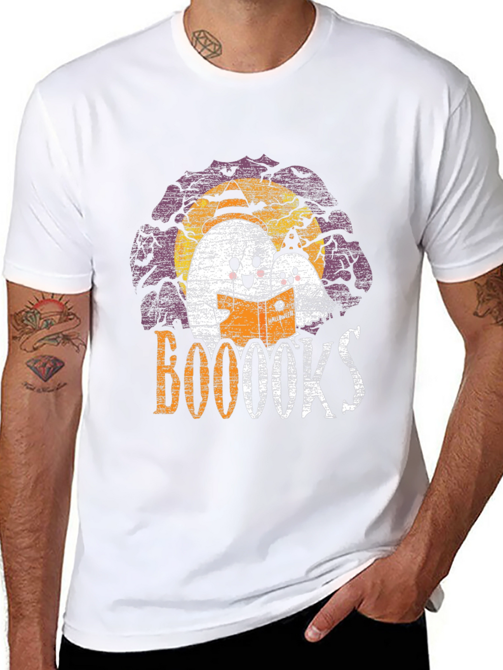 Booooks! Halloween Ghost Reading T-Shirt