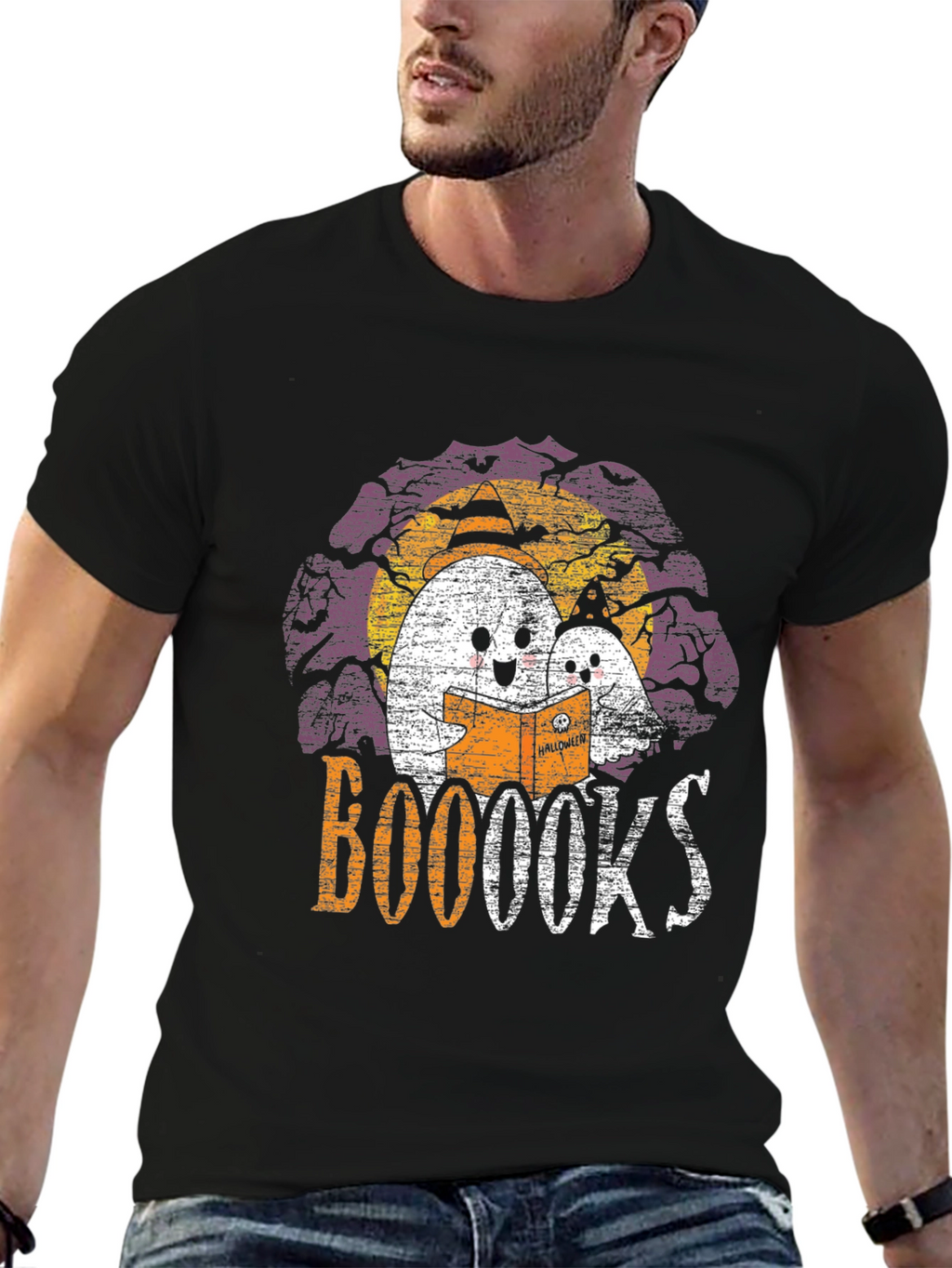 Booooks! Halloween Ghost Reading T-Shirt