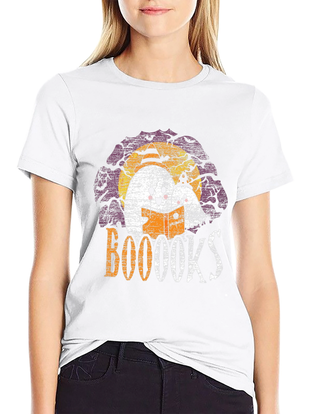 Booooks! Halloween Ghost Reading T-Shirt