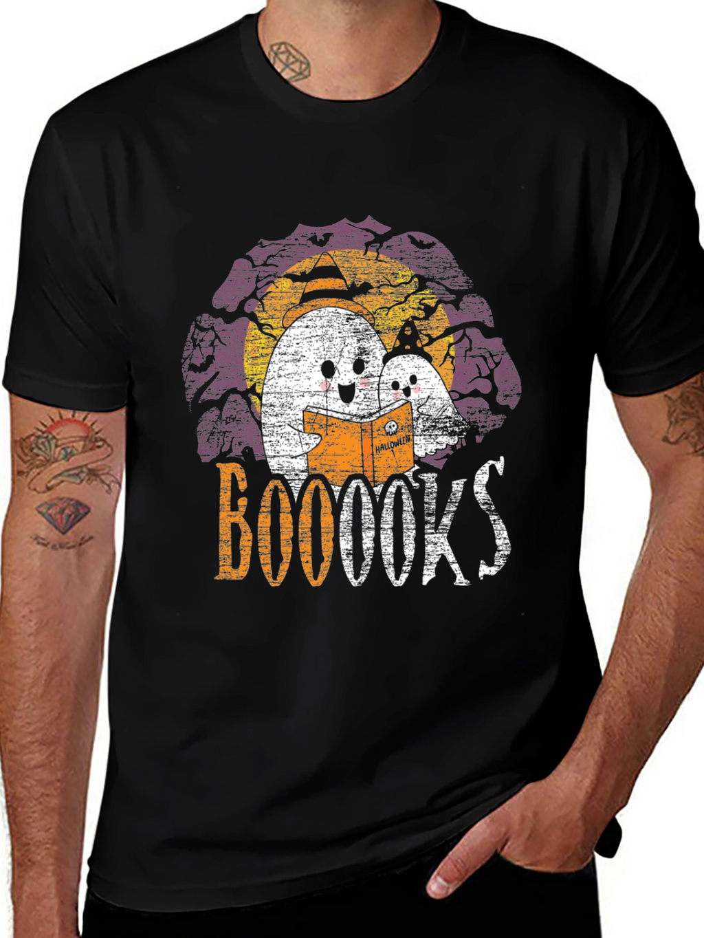 Booooks! Halloween Ghost Reading T-Shirt