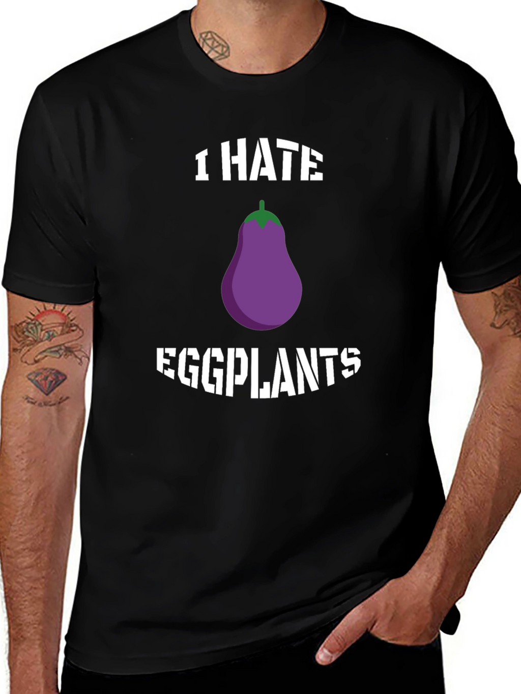 I Hate Eggplants Graphic T-Shirt - Novelty Tee